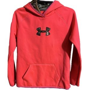 SALE! 
Under Armour Red / Pink Pullover Hoodie Size YOUTH LG